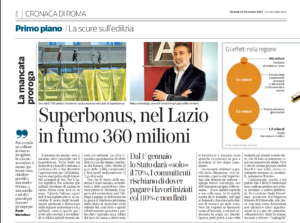 Interruzione del Superbonus: un colpo per il settore edilizio nel Lazio​