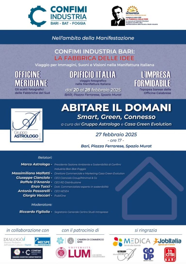27 FEBBRAIO 2025: Presentazione Casa Green Evolution a Bari. 